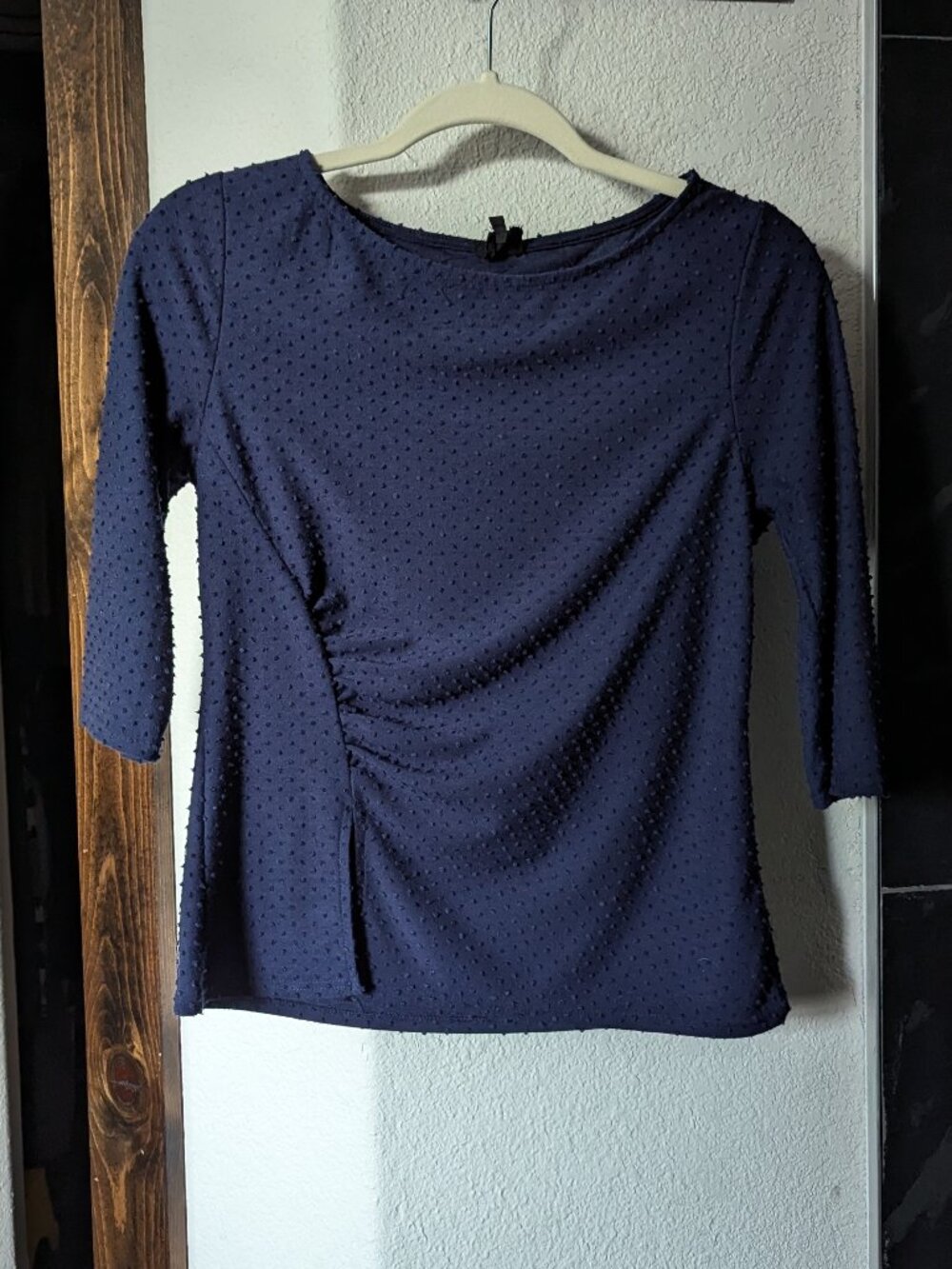 W5 Textured 3/4 Sleeve Navy Blue